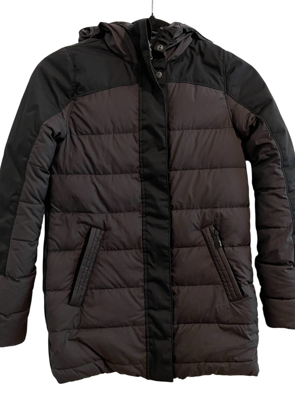 IVIVVA Black Grey Goose Down Filled Hooded Puffer Coat Youth Size 10
